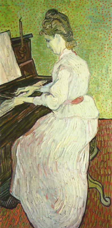 Vincent Van Gogh Mademoiselle Gachet am Klavier oil painting image